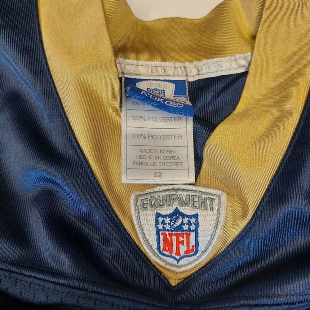 Reebok Equipment Mens 52 St. Louis Los Angeles Rams Chris Long #72 Jersey Blue - Picture 4 of 11